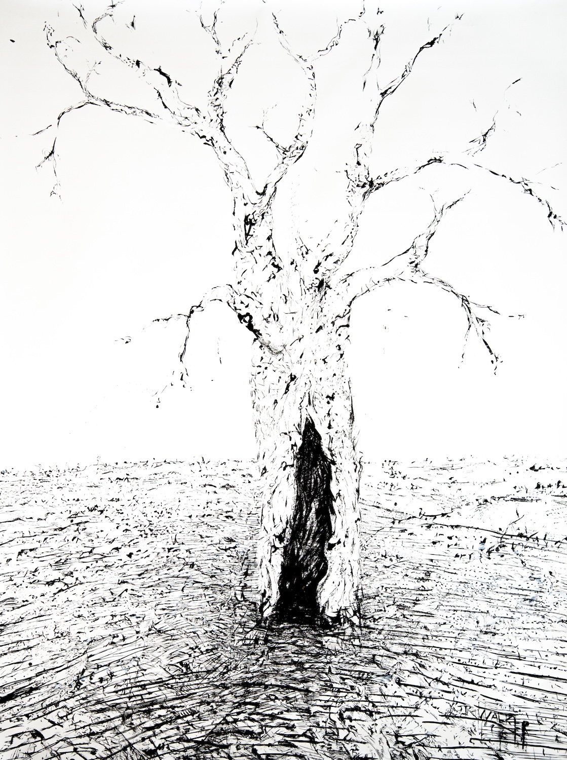 John R Walker, Scar, 2025, synthetic polymer on polyester November 2025 to January 2026